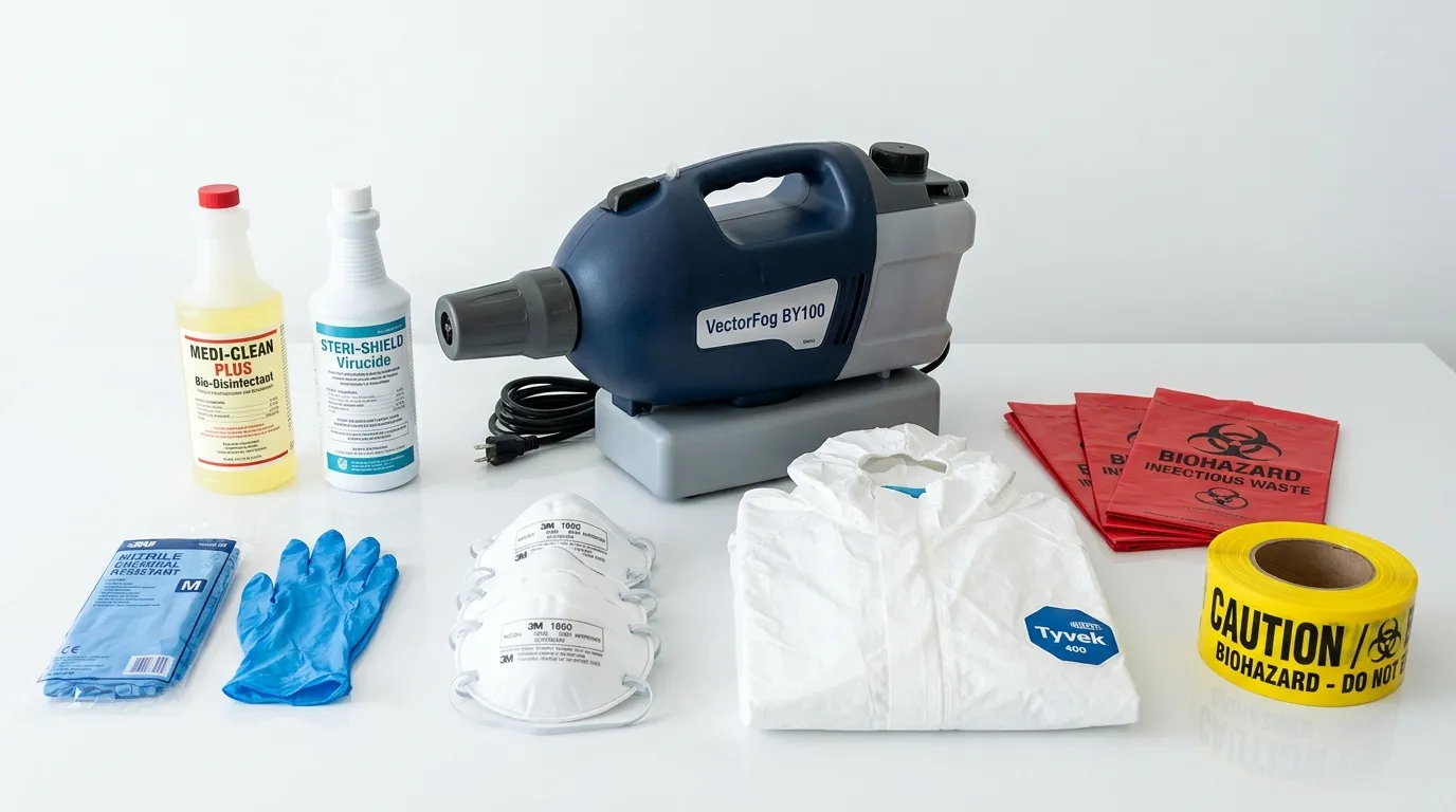 Professional biohazard remediation crew working in DeLand