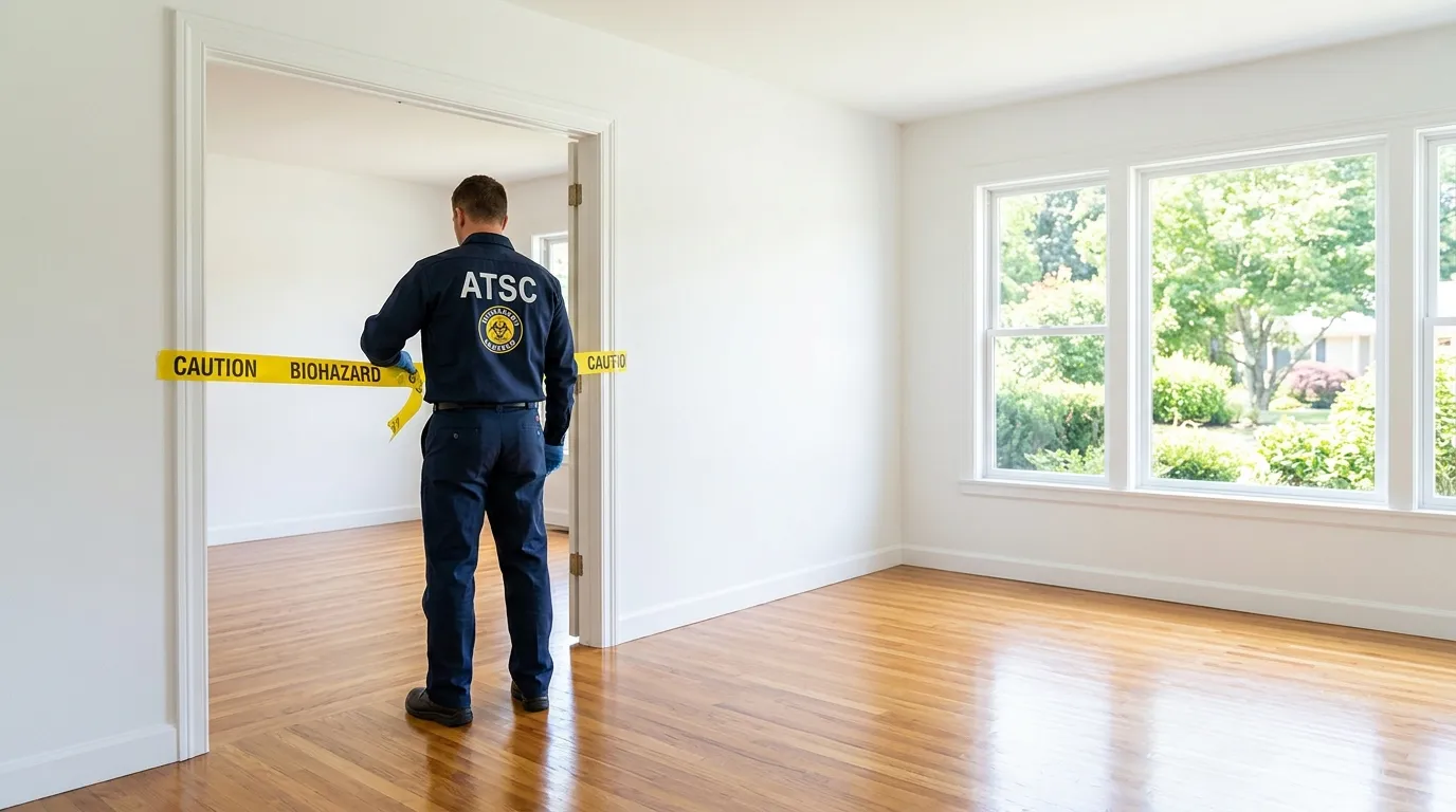 Certified biohazard cleanup crew performing Decomposition Cleanup in DeLand